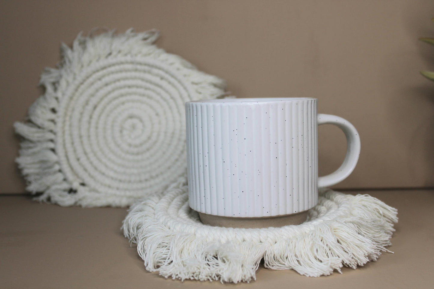 Handmade Coaster set of 2, Macrame Coasters, table decor, housewarming gift, gift for her,boho kitchen, Round Coaster