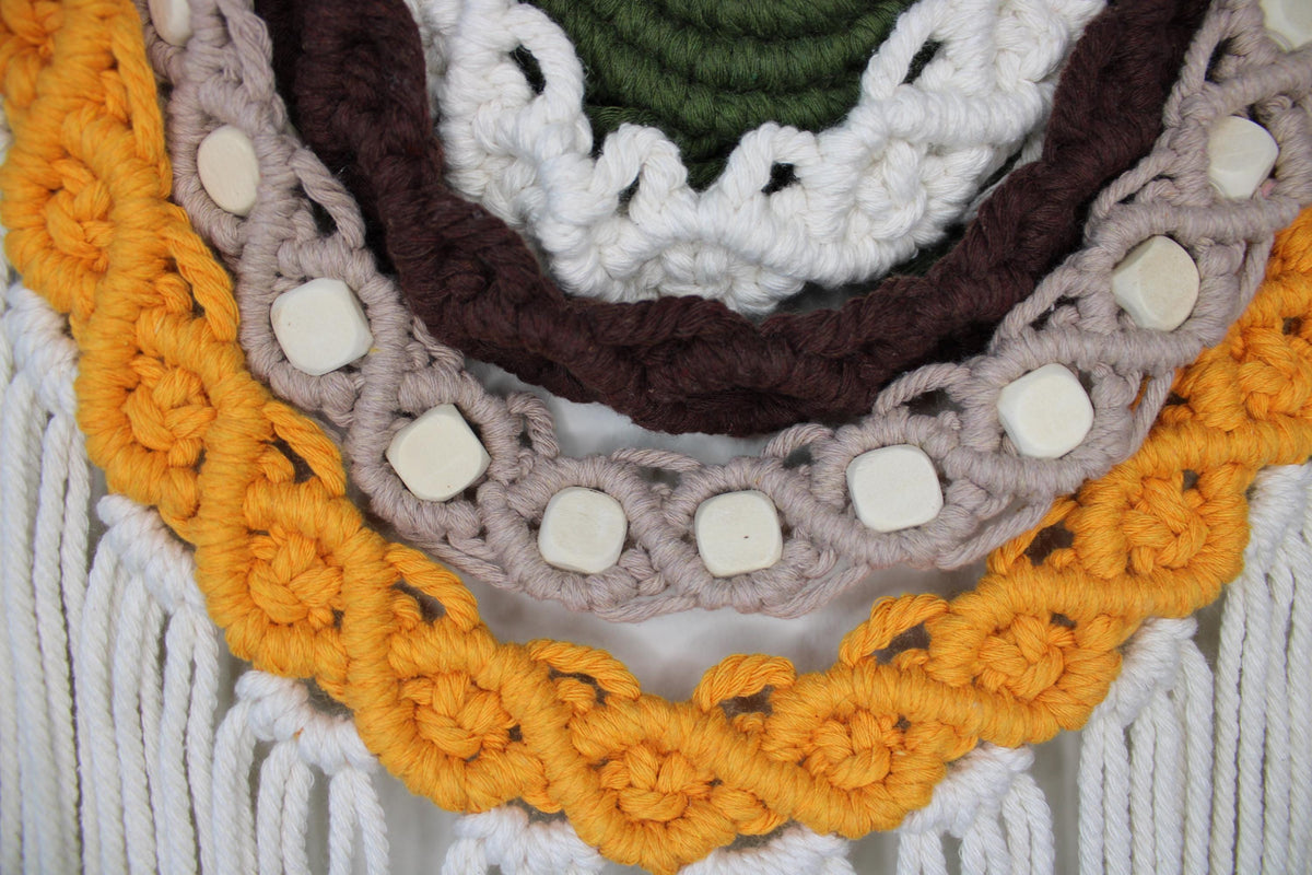 Handmade Boho Macrame Fringe Wall Hanging