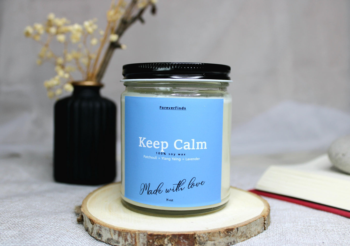 Calm Candle, Yoga Candle, Meditation Candle, Scented Candle, Gift hor Her, Unique scented candle, Gift for loved Once, Keep Calm Candle,