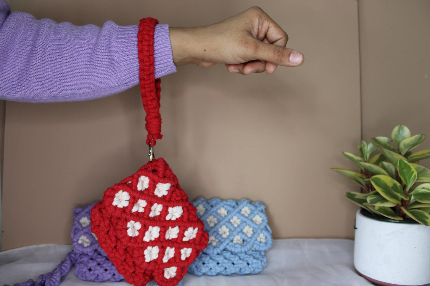 Macarame Small purse,  small wallet, handmade purse, Card Holder, gift for her, BOHO purse, Gift for Loved Once
