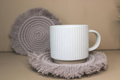 Handmade Coaster set of 2, Macrame Coasters, table decor, housewarming gift, gift for her,boho kitchen, Round Coaster
