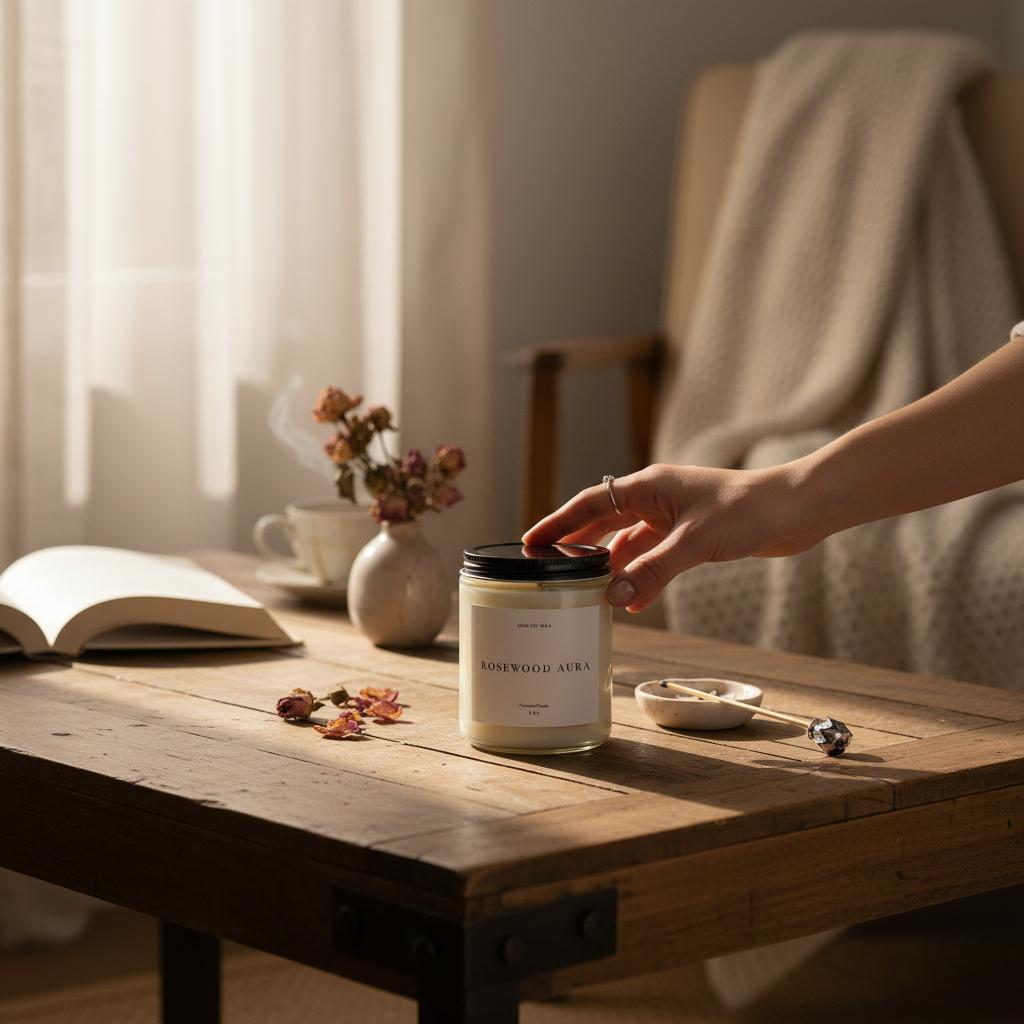 Rosewood Aura Soy Candle