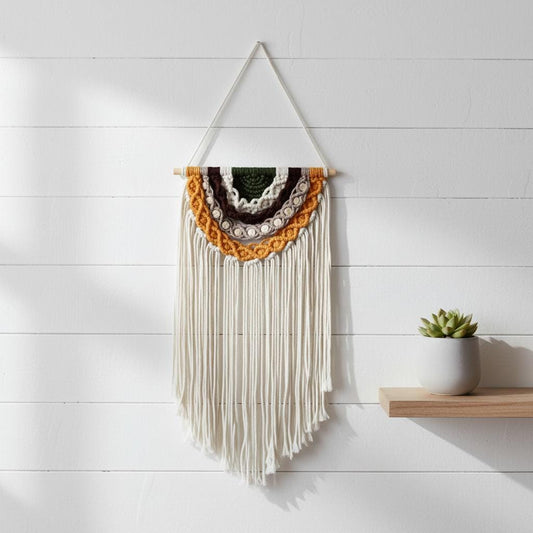 Handmade Boho Macrame Fringe Wall Hanging