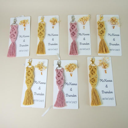 Personalized Macrame Keychain Wedding Favors