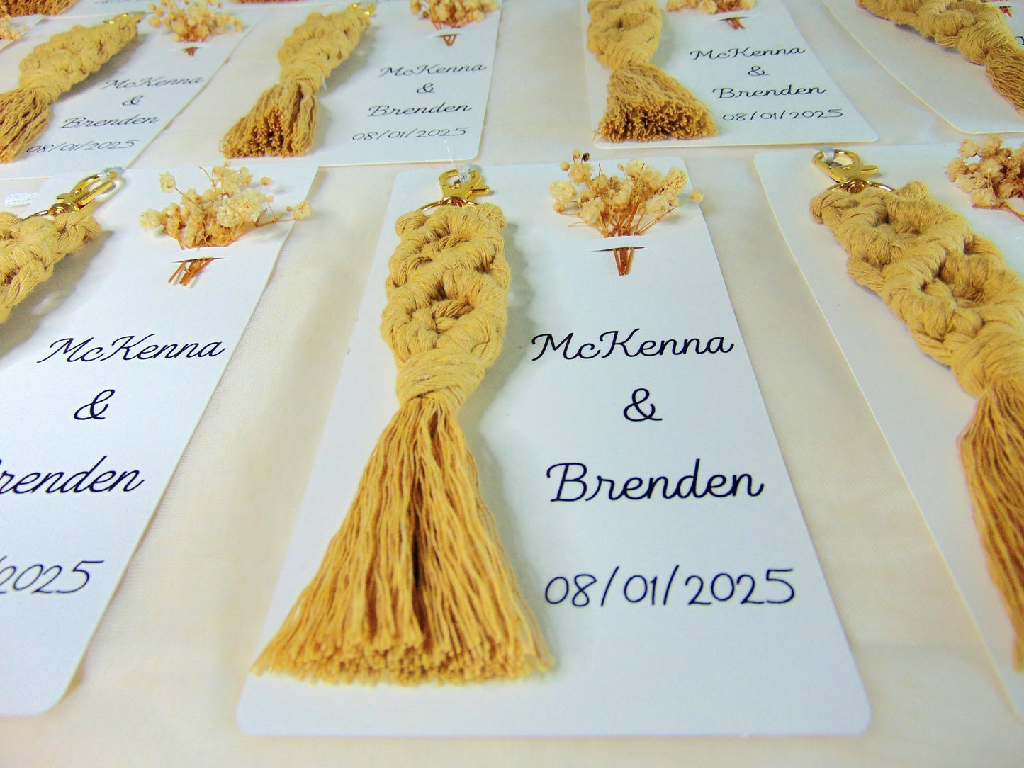 Personalized Macrame Keychain Wedding Favors